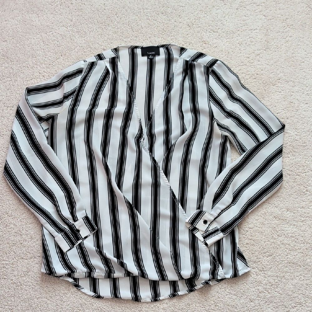Lumiere Sheer Faux Wrap Blouse Size M
